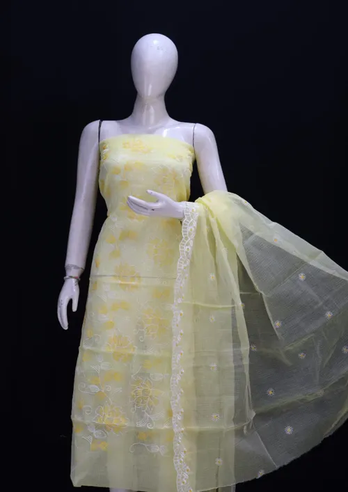 Elegant Kota Doria Soft Cotton Dress Material – Lightweight, Breathable & Handcrafted Perfection